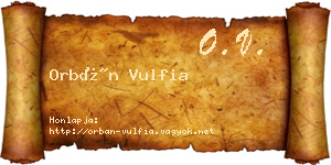 Orbán Vulfia névjegykártya
